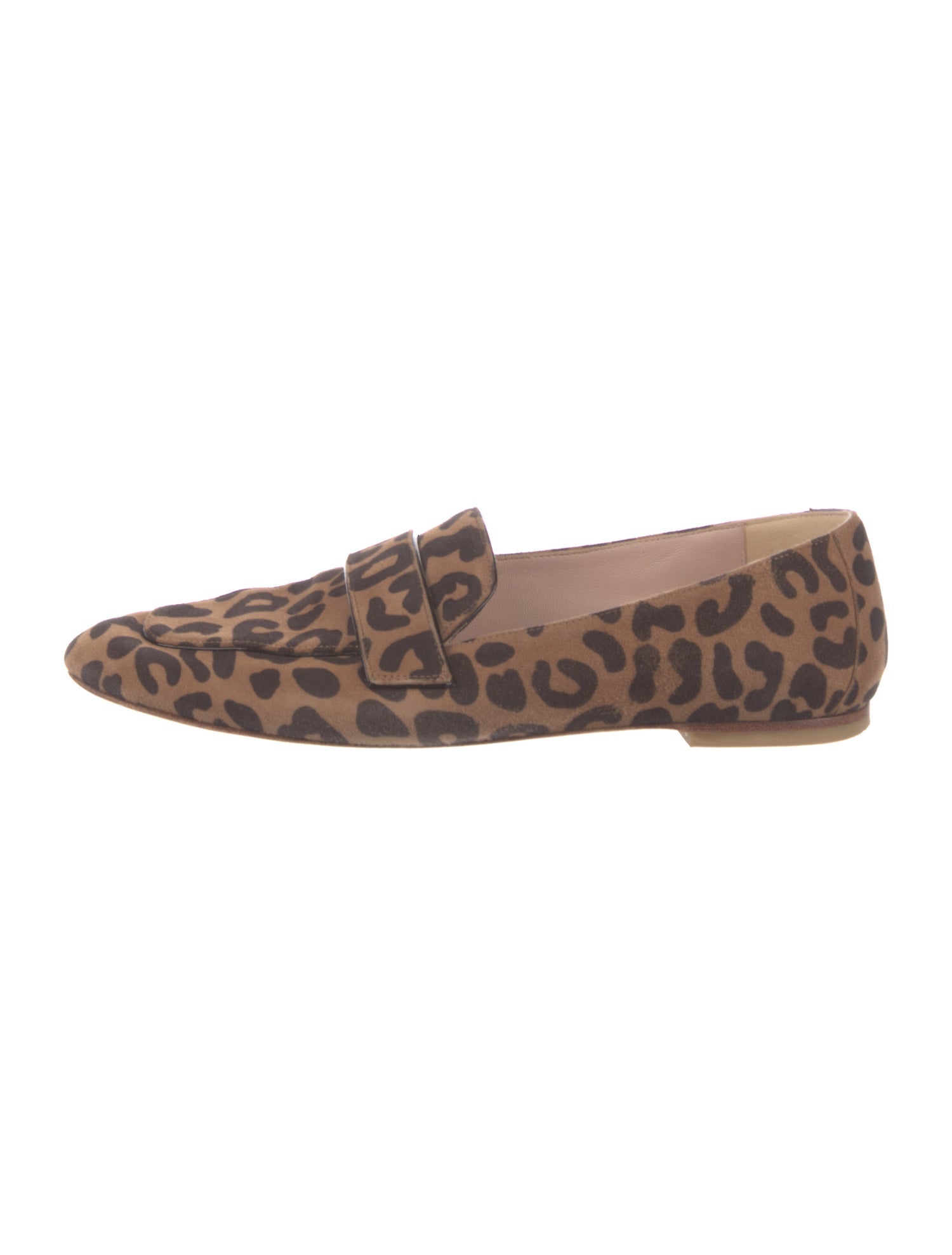 Stuart Weitzman Suede Animal Print Loafers