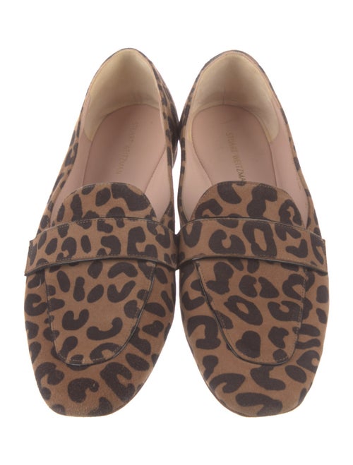 Stuart Weitzman Suede Animal Print Loafers
