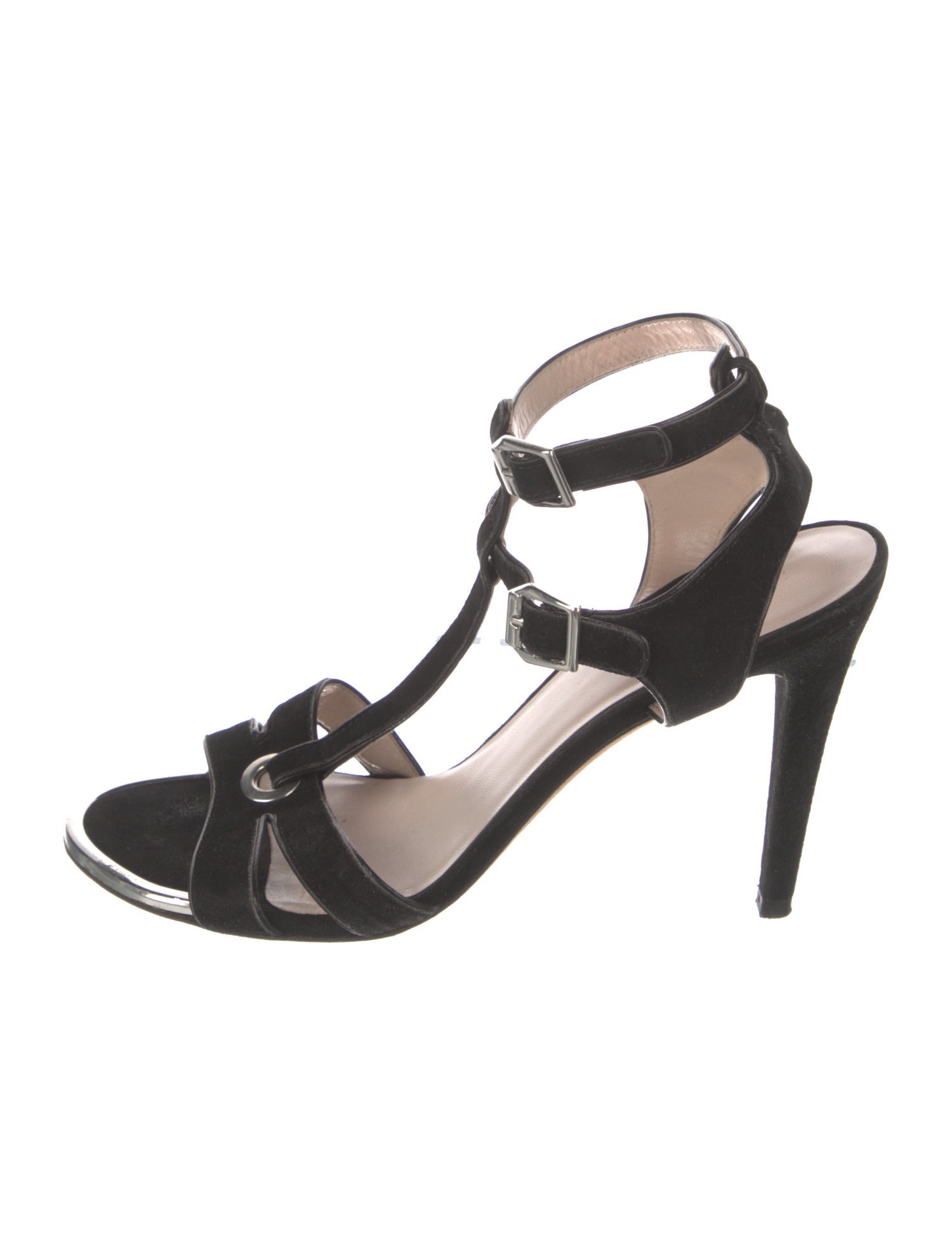 Stuart Weitzman Suede T-Strap Sandals