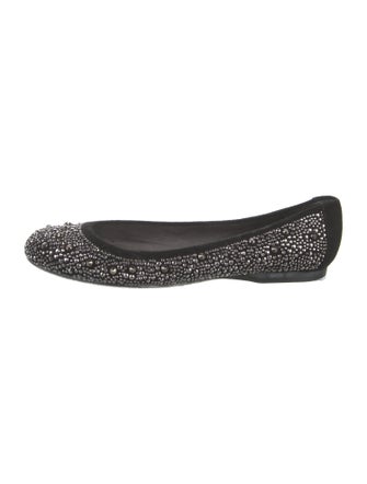 Stuart Weitzman Suede Studded Accents Flats