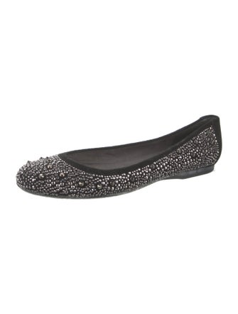 Stuart Weitzman Suede Studded Accents Flats