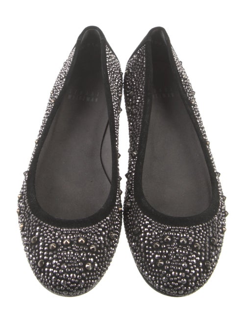 Stuart Weitzman Suede Studded Accents Flats