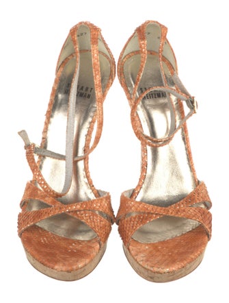 Stuart Weitzman Snakeskin Animal Print Sandals