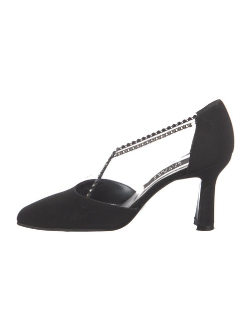 Stuart Weitzman Crystal Embellishments T-Strap Pumps