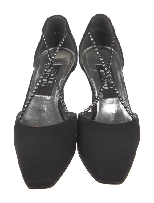 Stuart Weitzman Crystal Embellishments T-Strap Pumps