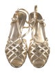 Stuart Weitzman Leather Crystal Embellishments Slingback Sandals
