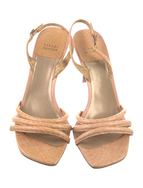 Stuart Weitzman Snakeskin Slingback Sandals