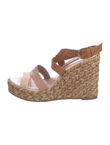 Stuart Weitzman Sandals Leather Colorblock Pattern Espadrilles US 8 |
