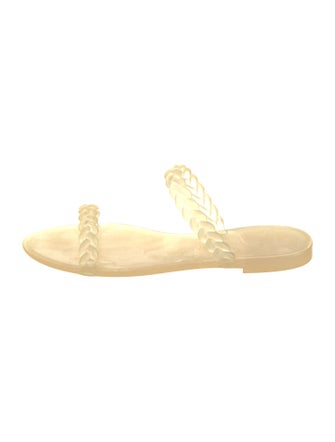 Stuart Weitzman Rubber Braided Accents Slides