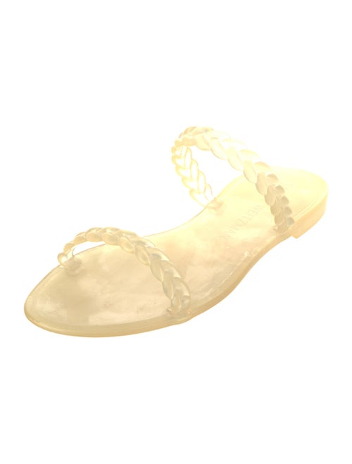 Stuart Weitzman Rubber Braided Accents Slides