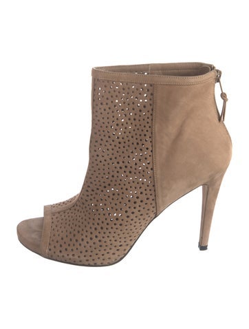 Stuart Weitzman Boots Suede Lasercut Accents US 8.5 |