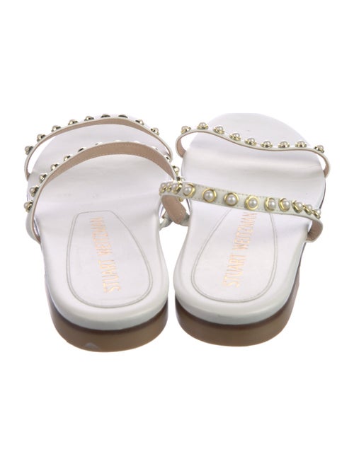 Stuart Weitzman Leather Studded Accents Slides