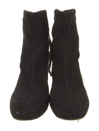 Stuart Weitzman Suede Leather Trim Embellishment Boots