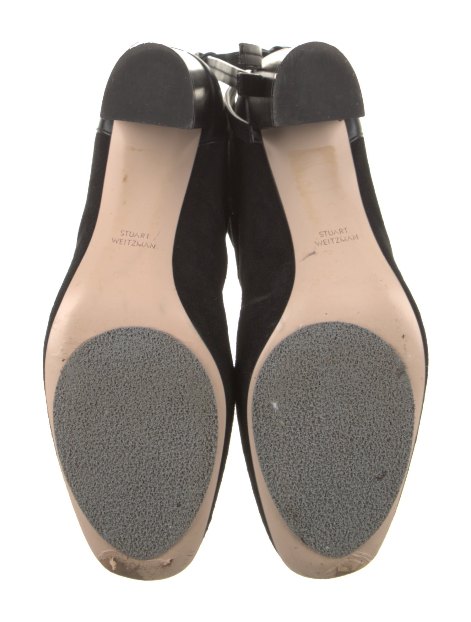 Stuart Weitzman Suede Leather Trim Embellishment Boots