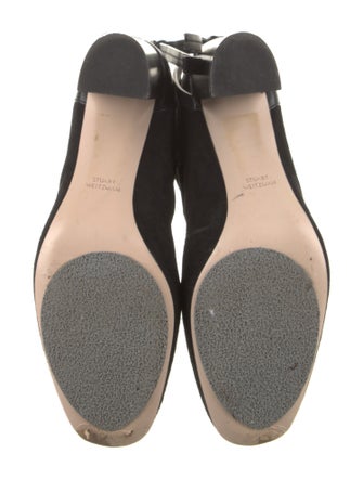 Stuart Weitzman Suede Leather Trim Embellishment Boots