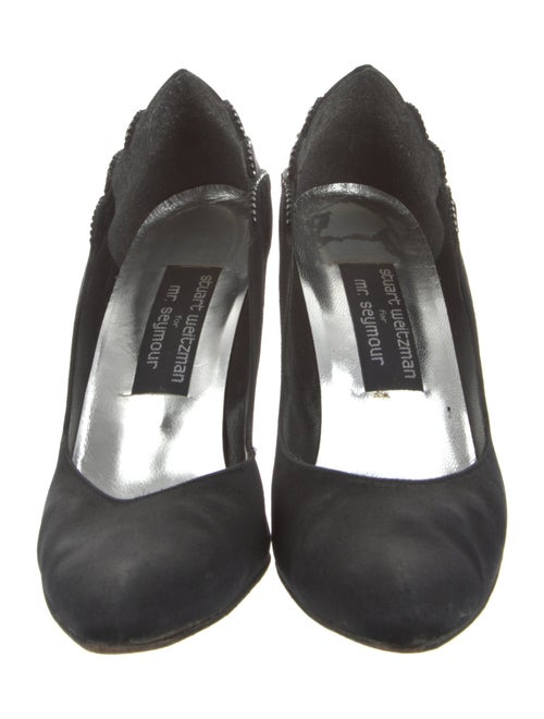 Stuart Weitzman Satin Crystal Embellishments Pumps