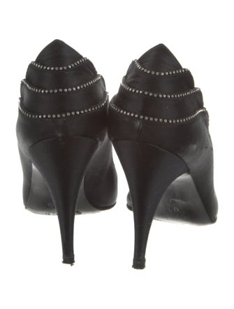 Stuart Weitzman Satin Crystal Embellishments Pumps