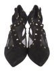 Stuart Weitzman Suede Mesh Accents T-Strap Pumps