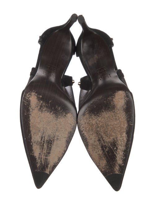 Stuart Weitzman Suede Mesh Accents T-Strap Pumps