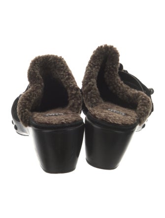 Stuart Weitzman Suede Studded Accents Mules