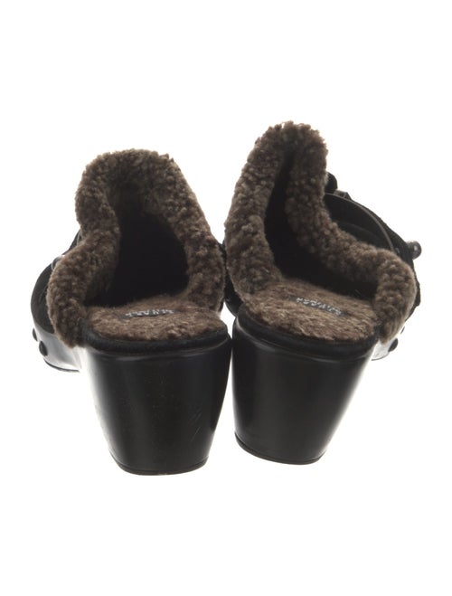 Stuart Weitzman Suede Studded Accents Mules