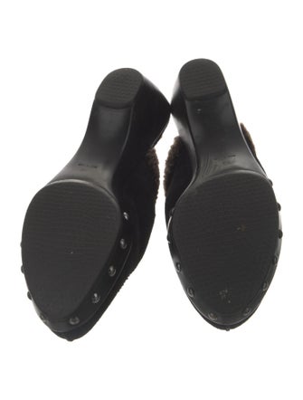 Stuart Weitzman Suede Studded Accents Mules