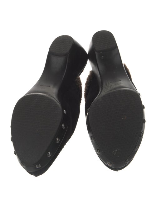 Stuart Weitzman Suede Studded Accents Mules