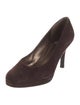 Stuart Weitzman Suede Leather Trim Embellishment Pumps