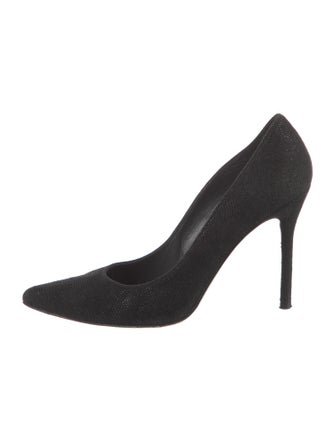 Stuart Weitzman Suede Leather Trim Embellishment Pumps