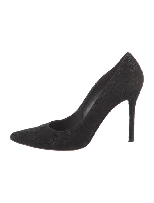 Stuart Weitzman Suede Leather Trim Embellishment Pumps