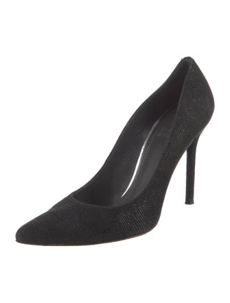 Stuart Weitzman Suede Leather Trim Embellishment Pumps