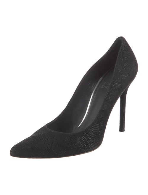 Stuart Weitzman Suede Leather Trim Embellishment Pumps