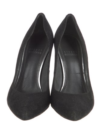 Stuart Weitzman Suede Leather Trim Embellishment Pumps