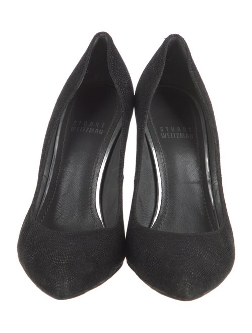 Stuart Weitzman Suede Leather Trim Embellishment Pumps