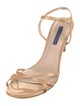 Stuart Weitzman Patent Leather Leather Trim Embellishment Sandals