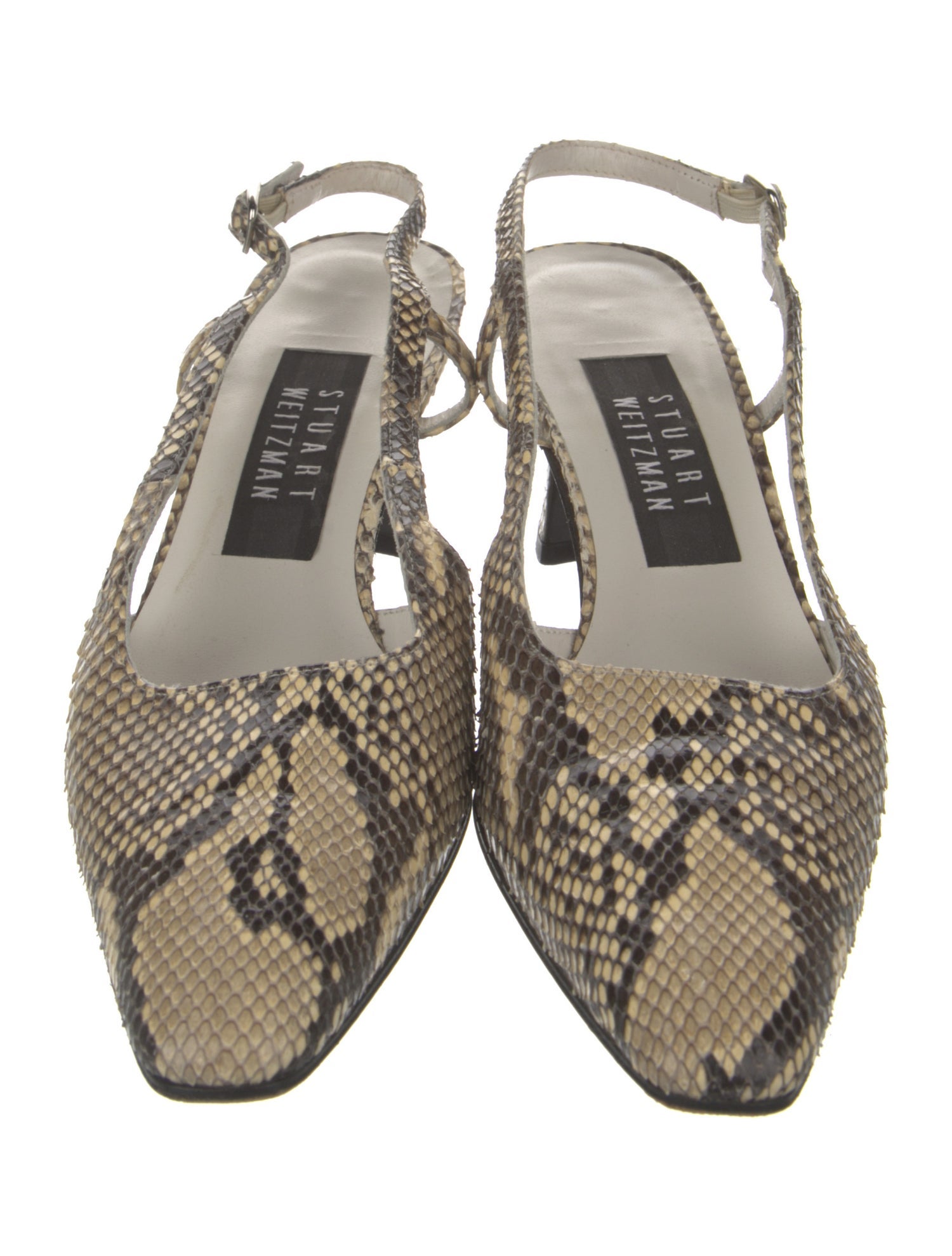 Stuart Weitzman Snakeskin Animal Print Slingback Pumps