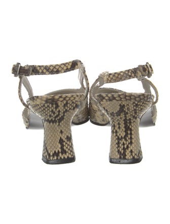Stuart Weitzman Snakeskin Animal Print Slingback Pumps