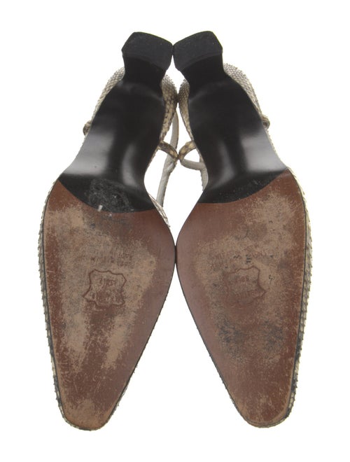 Stuart Weitzman Snakeskin Animal Print Slingback Pumps