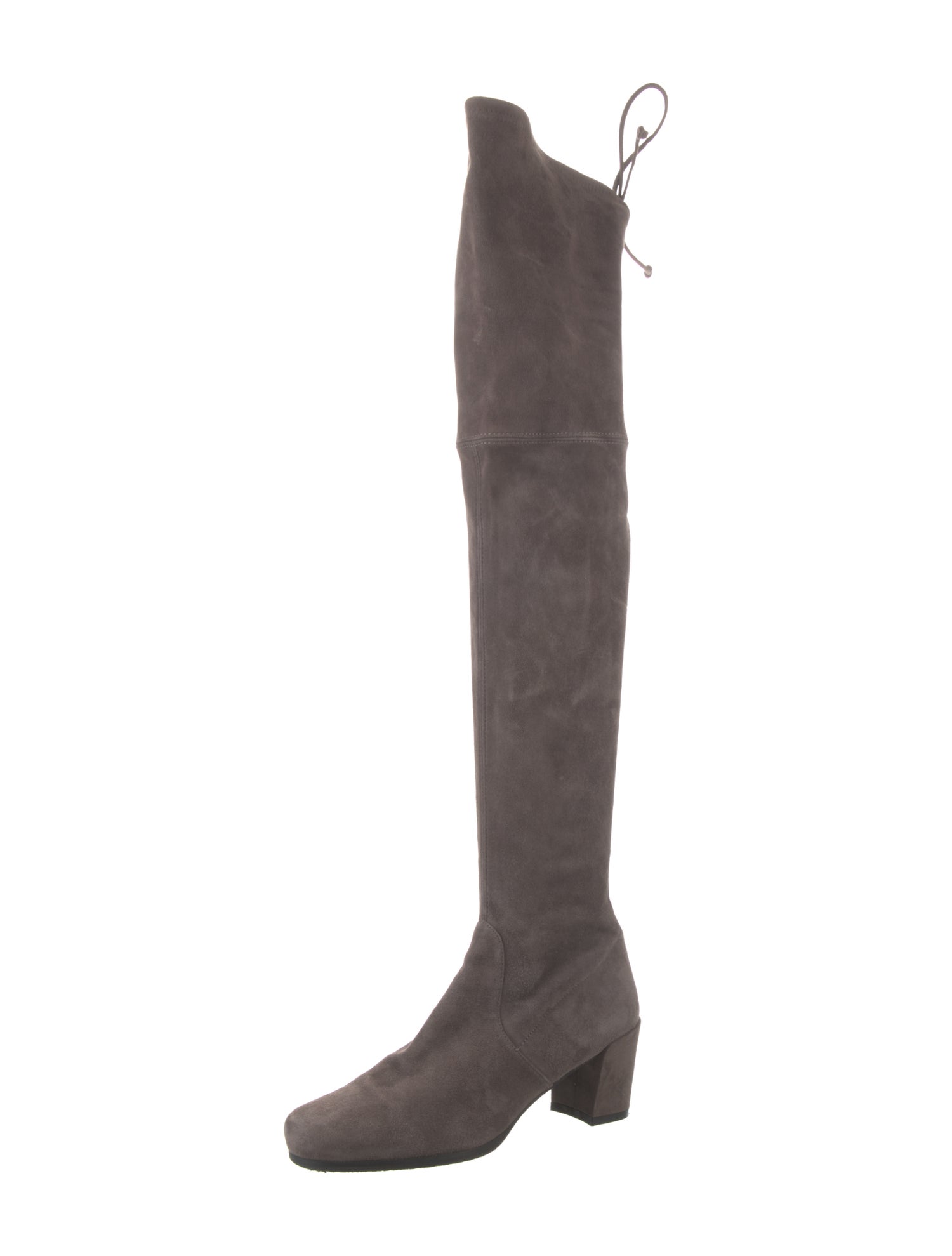 Stuart Weitzman Suede Whipstitch Trim Lace-Up Boots