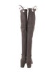 Stuart Weitzman Suede Whipstitch Trim Lace-Up Boots