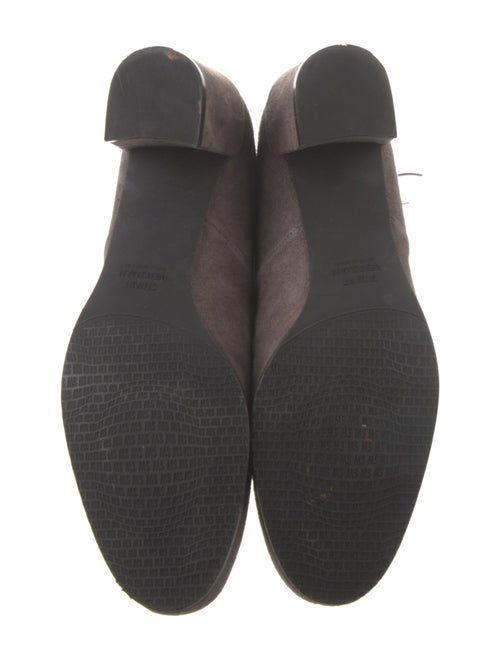 Stuart Weitzman Suede Whipstitch Trim Lace-Up Boots