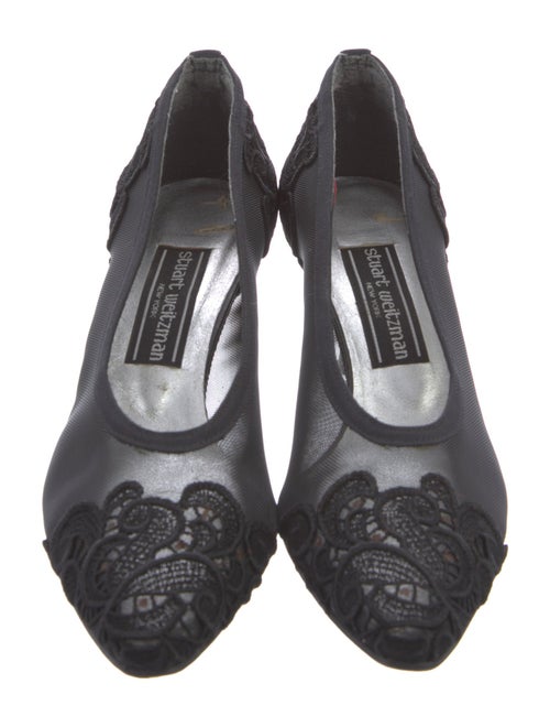 Stuart Weitzman Mesh Lace Trim Embellishment Pumps