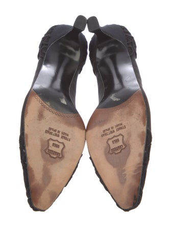 Stuart Weitzman Mesh Lace Trim Embellishment Pumps