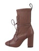 Stuart Weitzman Leather Lace-Up Boots
