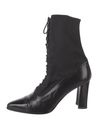Stuart Weitzman Crystal Embellishments Lace-Up Boots