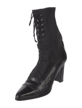 Stuart Weitzman Crystal Embellishments Lace-Up Boots