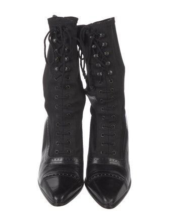 Stuart Weitzman Crystal Embellishments Lace-Up Boots