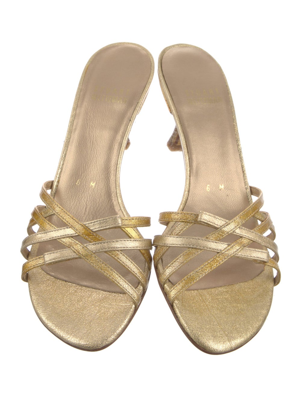 Stuart Weitzman Leather Slides Neutrals Crossover… - image 3