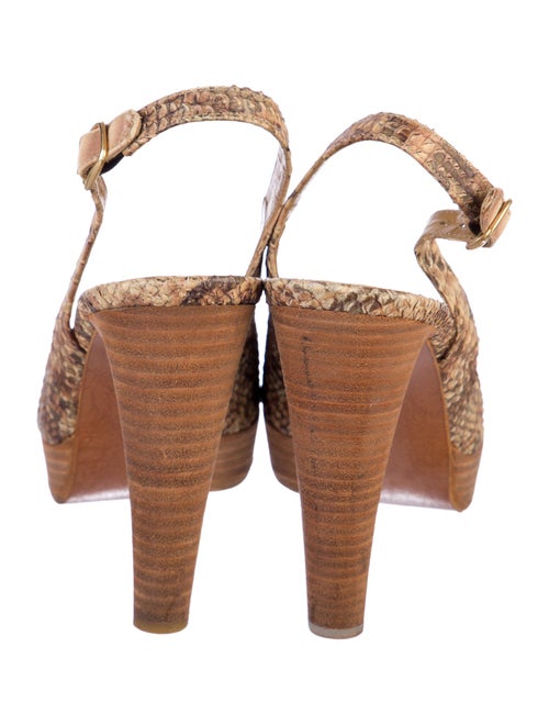 Stuart Weitzman Leather Animal Print Slingback Pumps