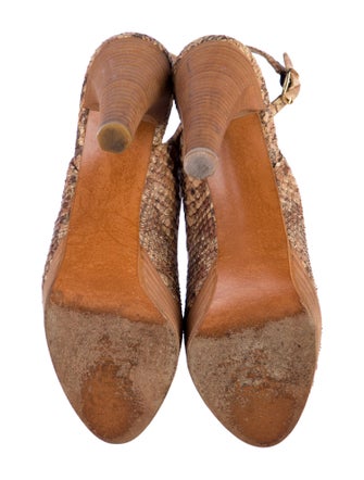 Stuart Weitzman Leather Animal Print Slingback Pumps